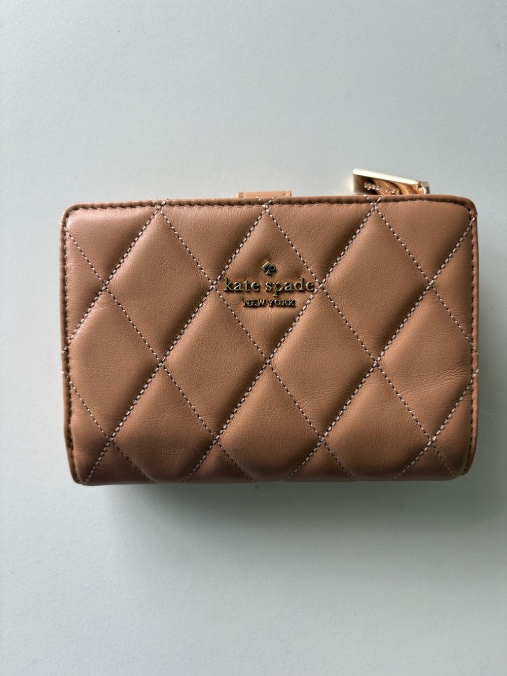 Kate Spade Quilted Medium Bifold Wallet - Tan
